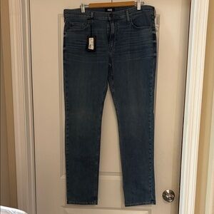 PAIGE Men's Slim Straight Jeans in Dark Blue Wash